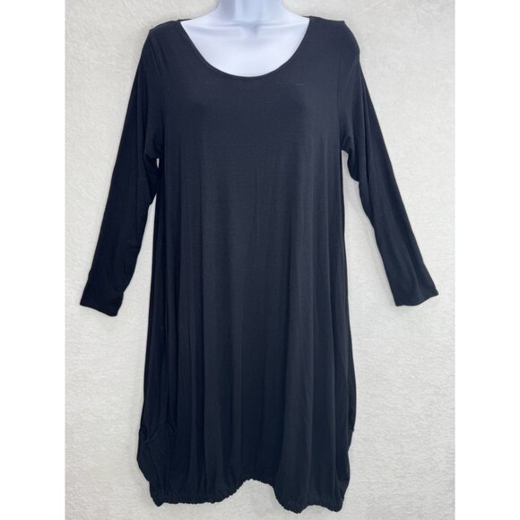 NOBLU Women's Lagenlook Black Balloon Hem Dress Size Small - Picture 1 of 8